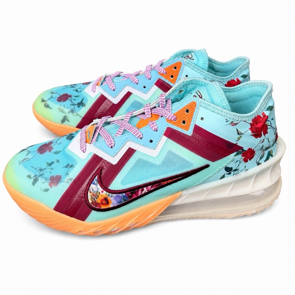 Nike LeBron 18 Low Mimi Plange Daughters Floral CV7562-400 Men's Size 12
